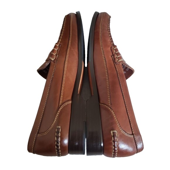 Bostonian Stadium Penny Loafer Brown Woven Leather 21633 First Flex Men\'s Sz 13M